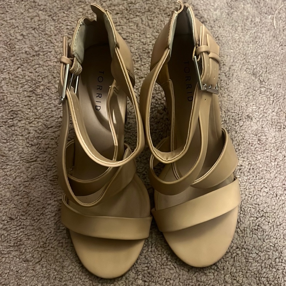 Brand new tan color heels from torrid.